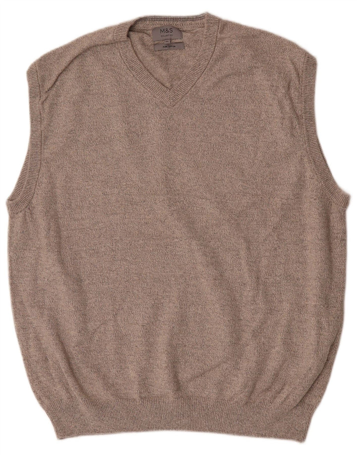 Marks & Spencer Camiseta sin mangas para hombre XL Algodón marrón