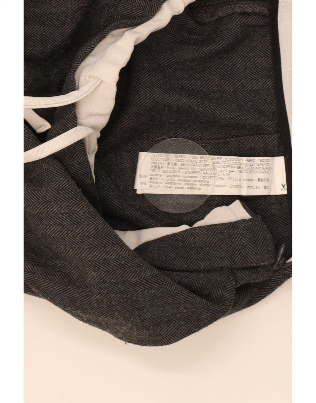 Zara Mujer Pantalón Holgado Mediano W30 L30 Gris Espiga Poliéster