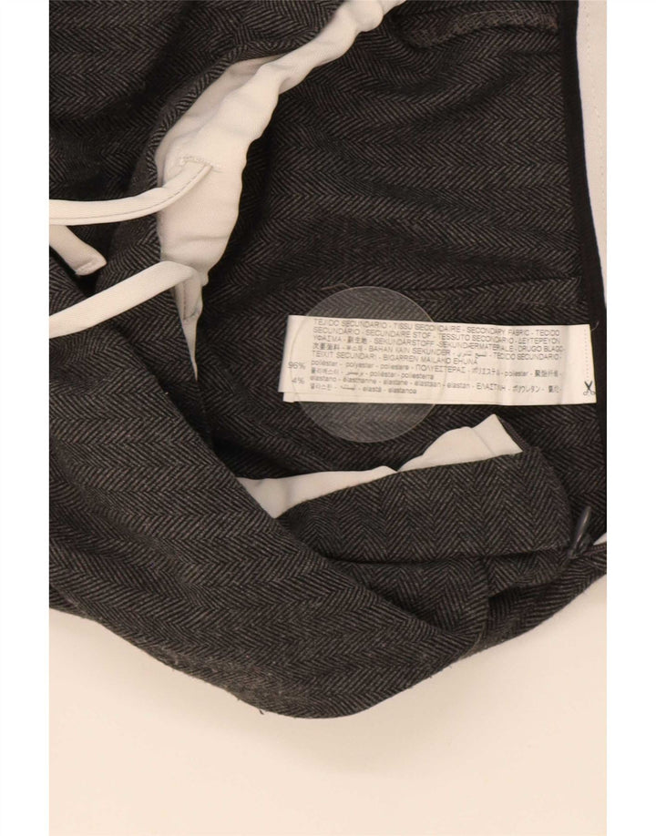 Zara Mujer Pantalón Holgado Mediano W30 L30 Gris Espiga Poliéster