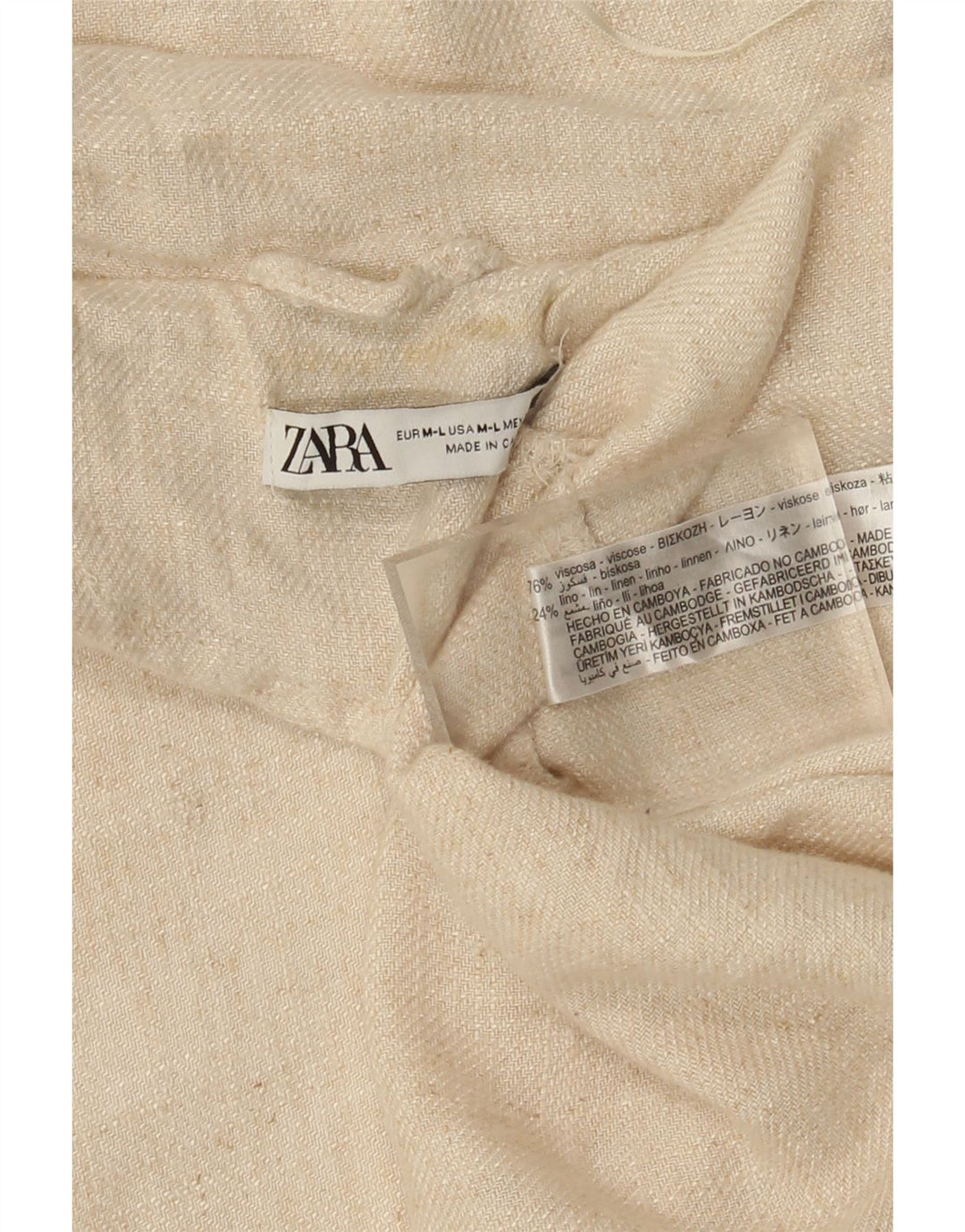 Zara Abrigo abierto extragrande para mujer UK 44 Viscosa blanca mediana