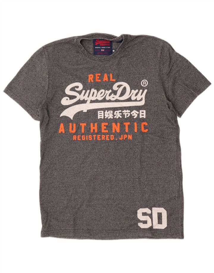 Superdry Camiseta estampada de algodón moteado en gris medio para hombre