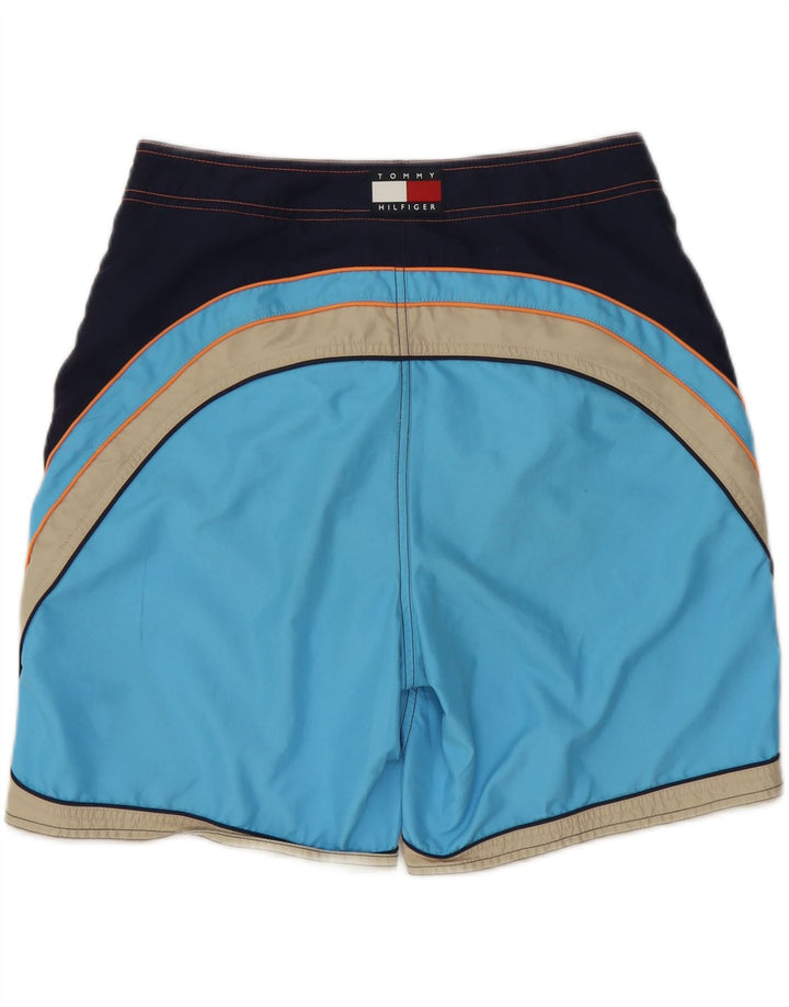 TOMMY HILFIGER Mens Swimming Shorts Small Blue Colourblock Polyester Vintage Tommy Hilfiger and Second-Hand Tommy Hilfiger from Messina Hembry 
