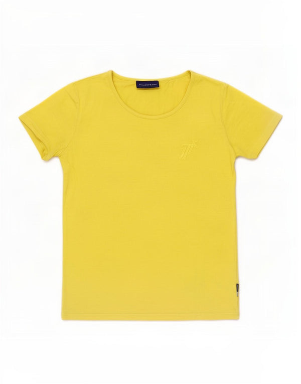 Trussardi Jeans Camiseta Mujer Top UK 40 Medio Amarillo Algodón
