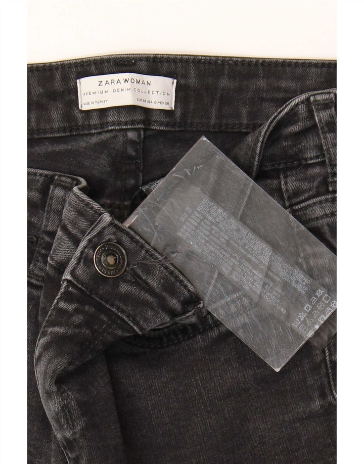 Zara Jeans Acampanados Para Mujer EU 38 Small W28 L31 Algodón Negro