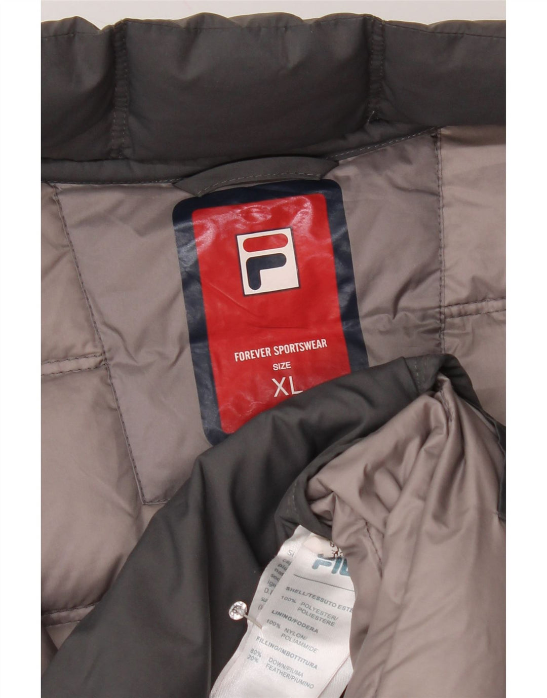 Fila Chaqueta acolchada para hombre ES 42 XL Poliéster gris