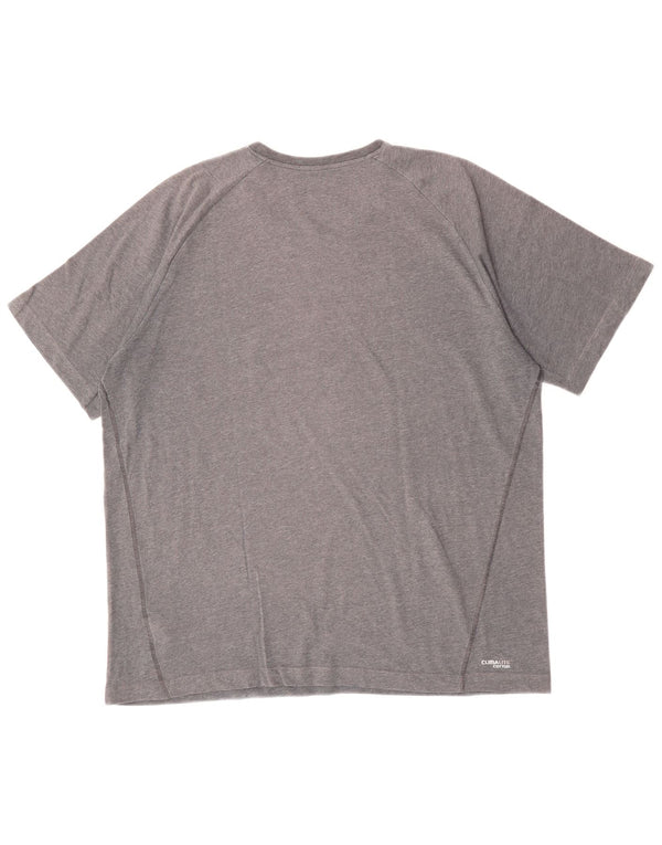 ADIDAS Camiseta gráfica Climalite para hombre Top XL Poliéster gris