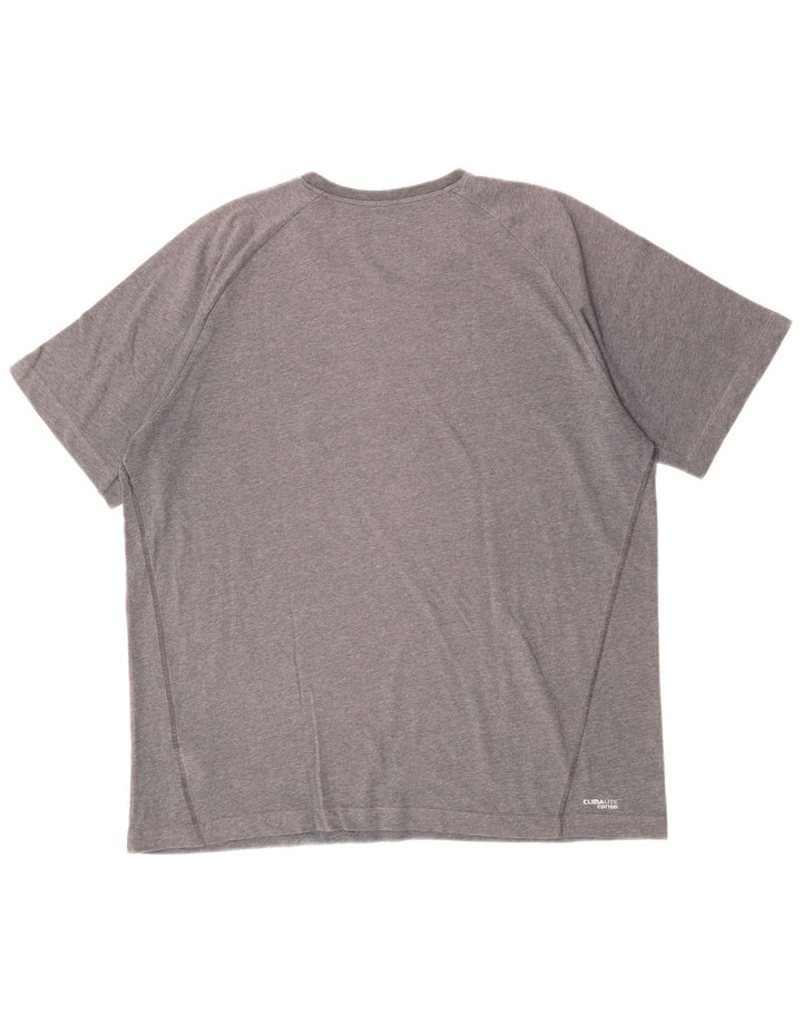 ADIDAS Camiseta gráfica Climalite para hombre Top XL Poliéster gris