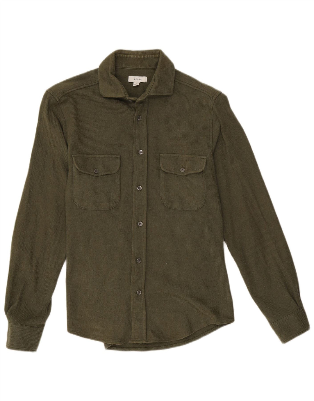 Camisa Reiss Hombre Small Caqui Algodón
