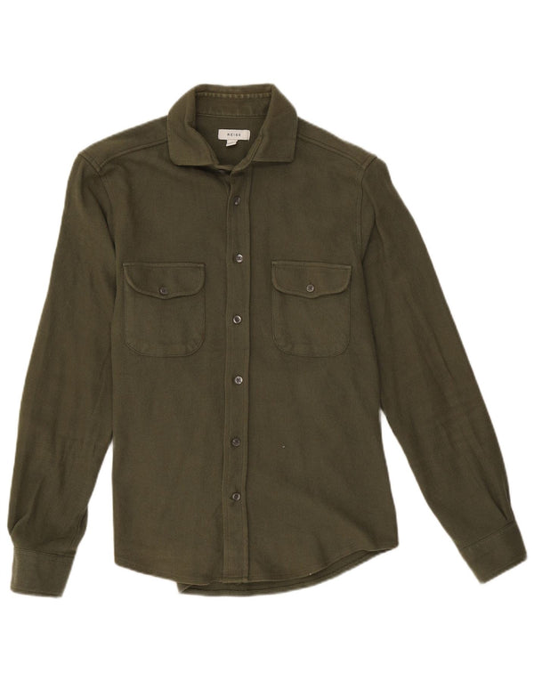 Camisa Reiss Hombre Small Caqui Algodón