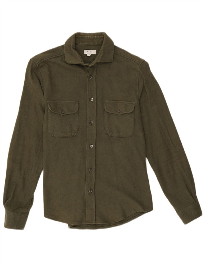 Camisa Reiss Hombre Small Caqui Algodón