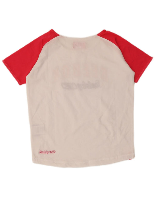 Reebok Camiseta gráfica para niña 15-16 años 2XL Blanco Colorblock Algodón