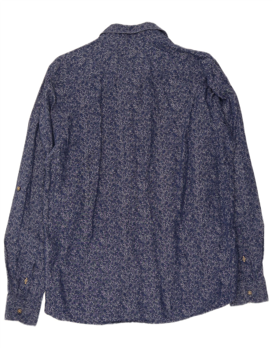TED BAKER Camisa para hombre Talla 4 Grande Azul Marino Floral Algodón