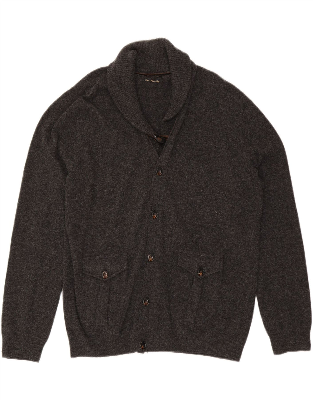 MASSIMO DUTTI Suéter Cárdigan Hombre Grande Gris