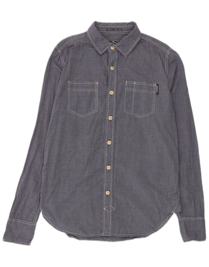 Camisa Superdry Hombre Algodón Azul Medio