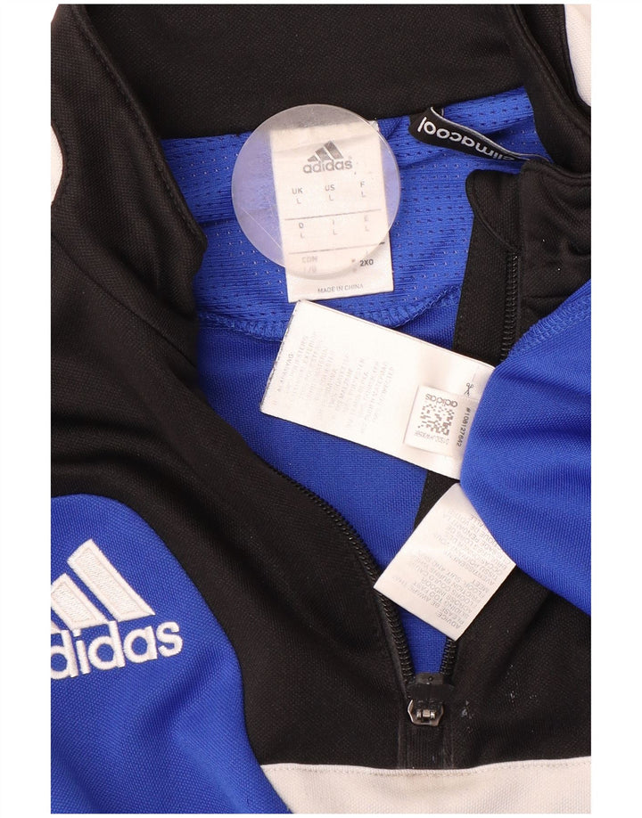 ADIDAS Hombre Climacool Jersey Chándal Top Grande Azul Colorblock