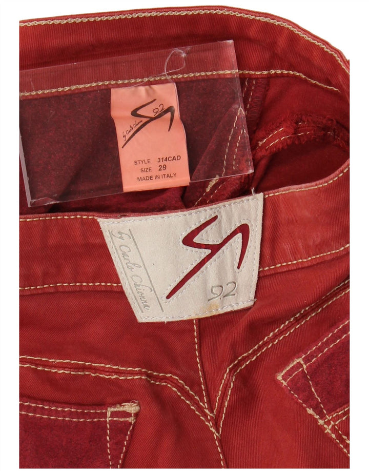 9.2 BY CARLO CHIONNA Pantalones informales rectos para hombre W29 L31 Rojo color block