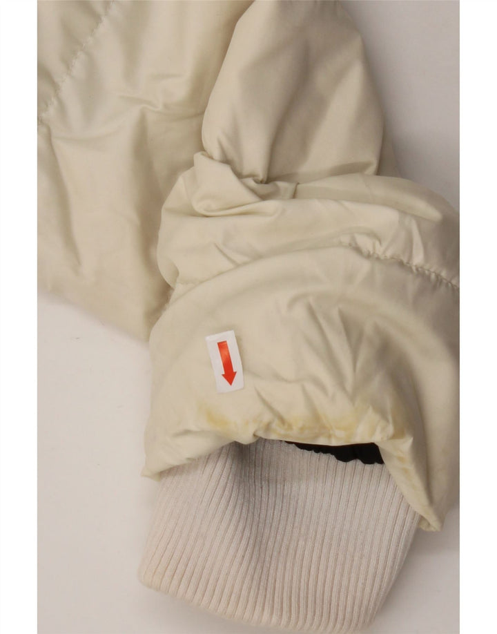 CALVIN KLEIN Chaqueta acolchada con capucha para mujer UK 14 Mediana Off White Poliéster