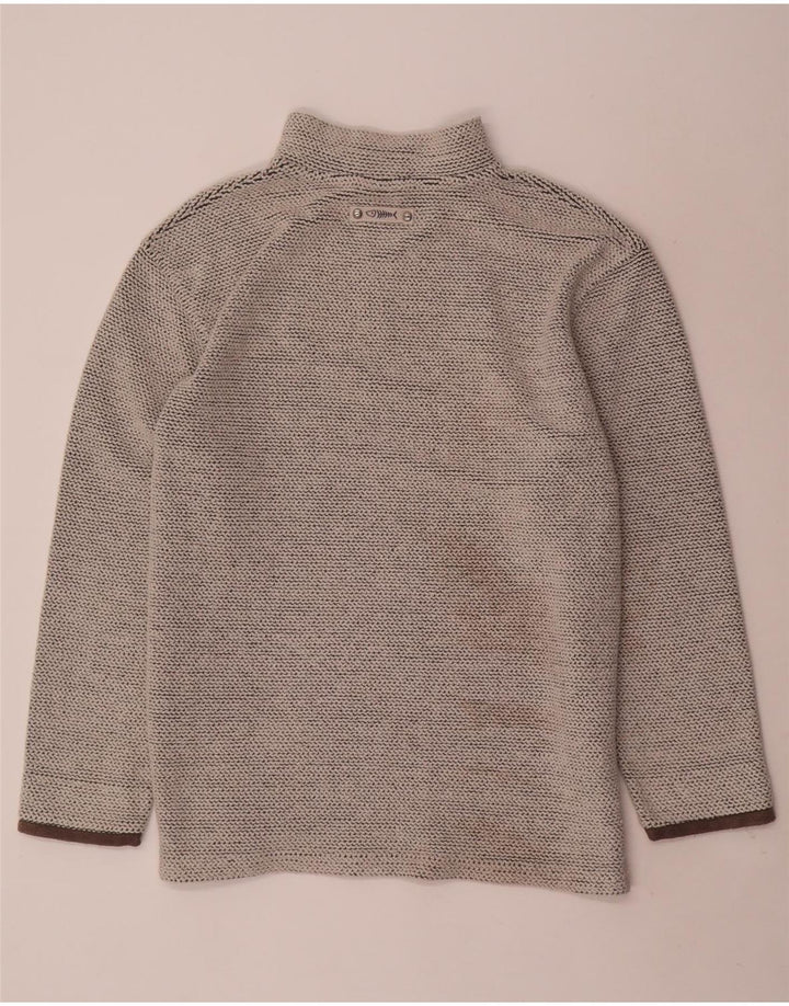 WEIRD FISH Sudadera con cuello y cremallera para hombre, jersey grande de algodón gris