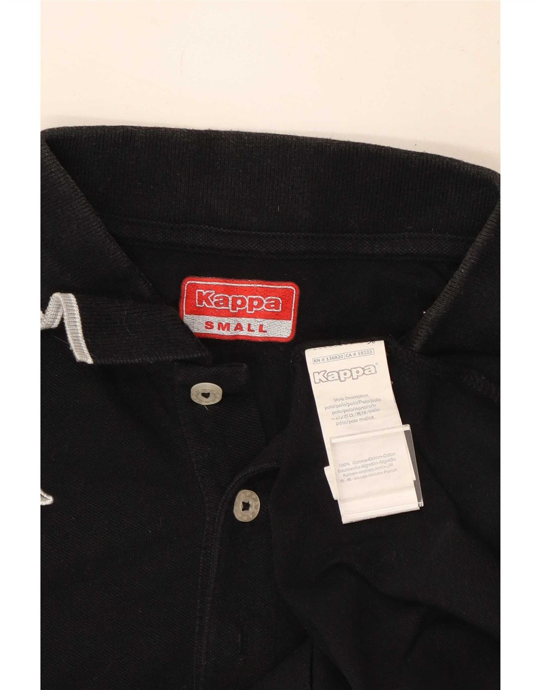 Kappa Polo Hombre Small Algodón A Rayas Negro