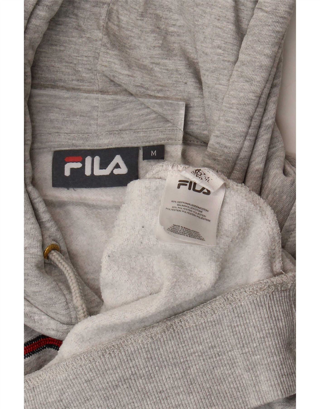 Fila Hombre Graphic Sudadera Con Capucha Jersey De Algodón Gris Medio