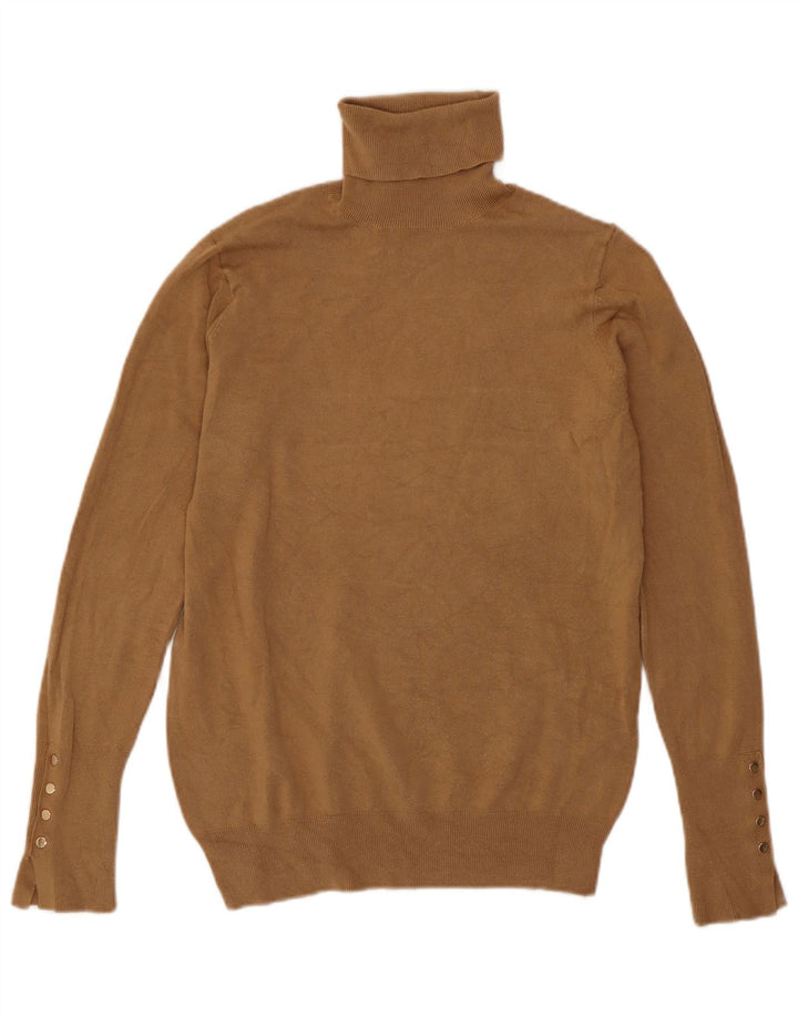 Zara - Jersey con cuello vuelto para mujer, talla 42, viscosa beige mediana