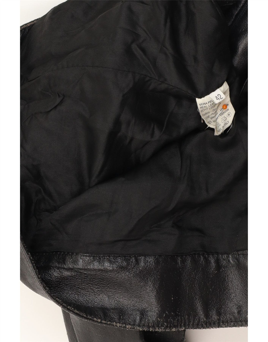 VINTAGE Chaqueta Racer de Cuero para Mujer IT 42 Cuero Negro Medio