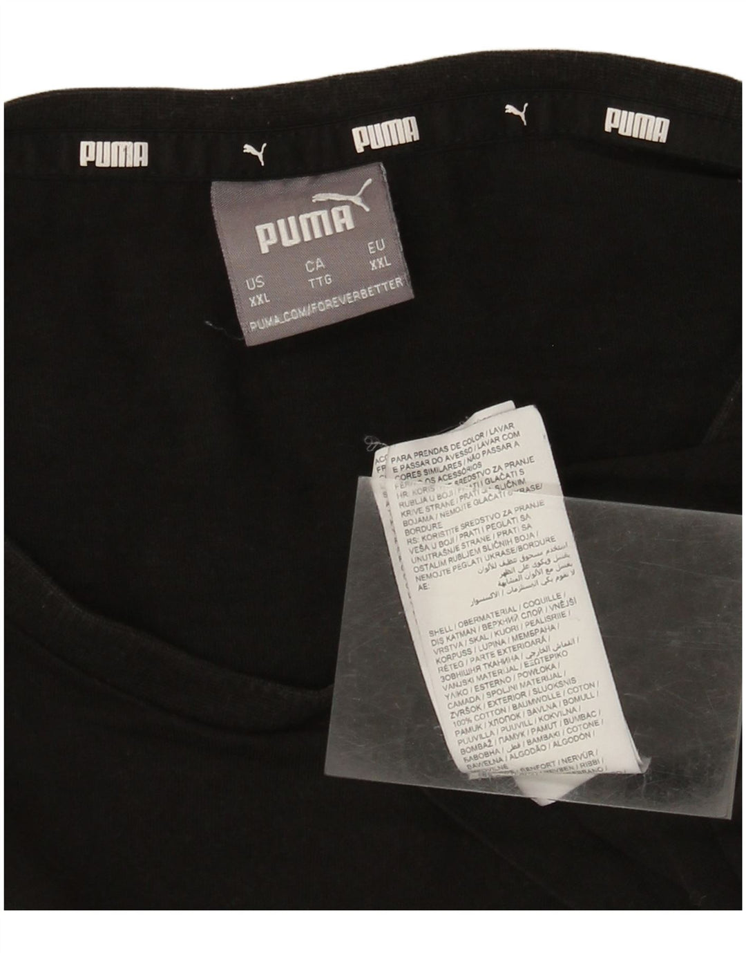 Puma Camiseta para hombre Top 2XL Algodón negro