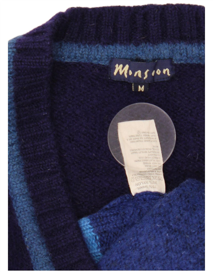 MONSOON Suéter Cárdigan para Mujer UK 40 Medio Azul Marino Colorblock