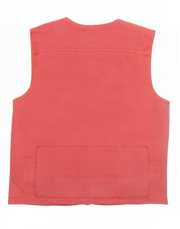 Vintage hombres utilidad Gilet Reino Unido 40 algodón rojo grande