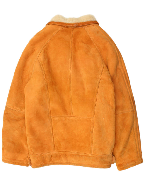 VINTAGE Chaqueta de piel de oveja para hombre IT 52 XL Beige Shearling