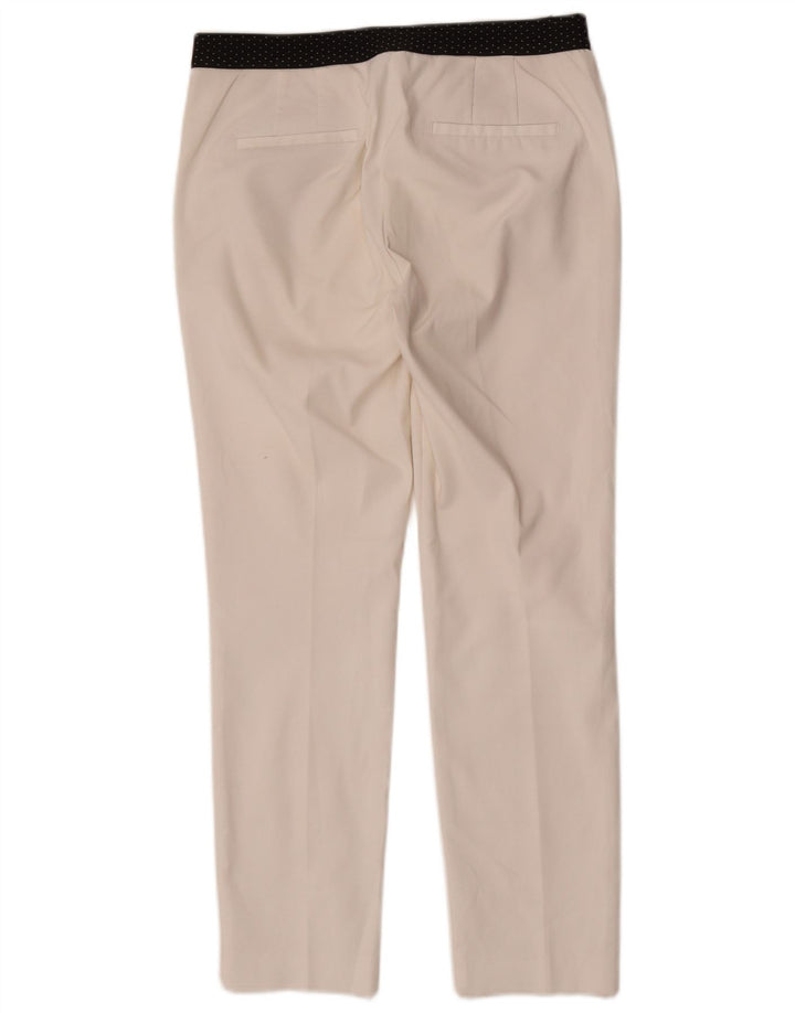 Zara Mujer Pantalón Chino Slim Medium W28 L27 Blanco Colorblock