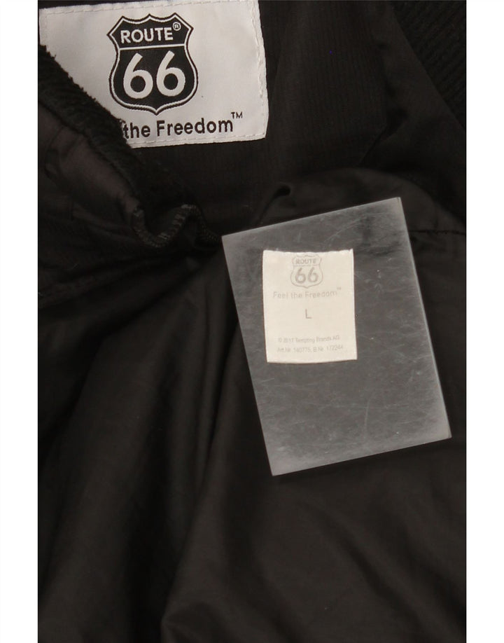 ROUTE 66 Chaqueta acolchada para hombre UK 40 Grande Poliéster negro