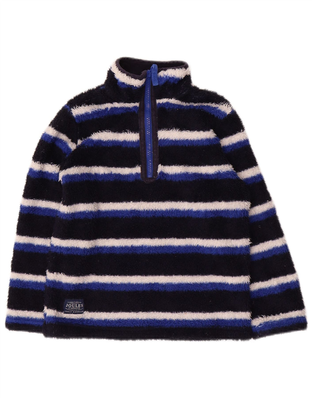 JOULES Jersey polar con cremallera y cuello para niño 5-6 años Azul Poliéster a rayas