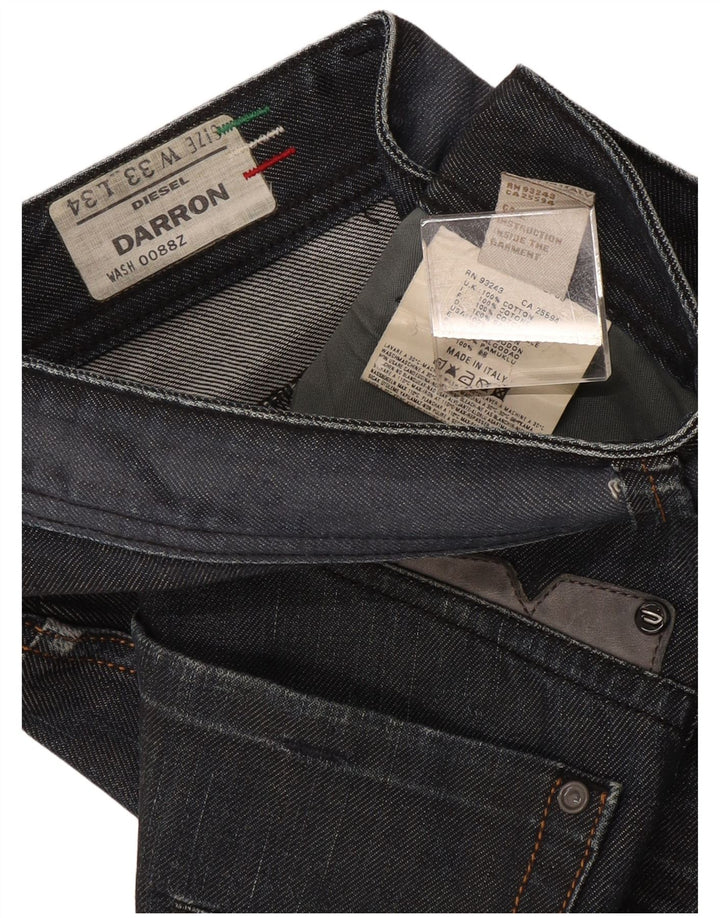 Diesel Hombre Darron Vaqueros Rectos W33 L30 Algodón Gris