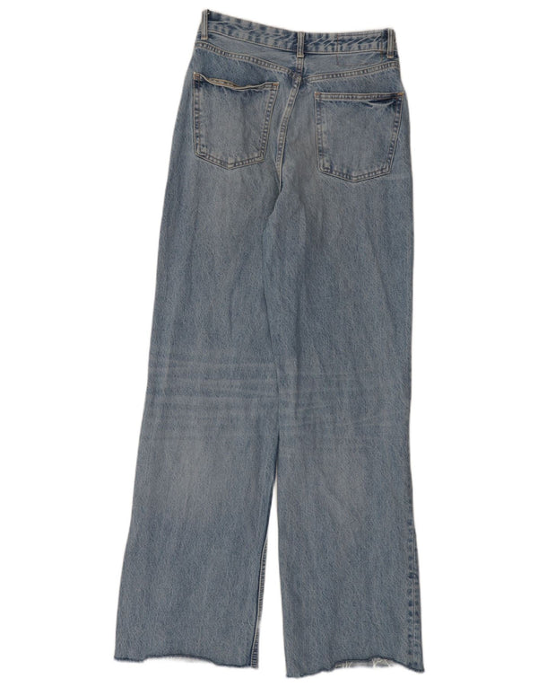 Zara Jeans de pierna ancha desgastados para mujer EU 40 Medium W30 L32 Azul