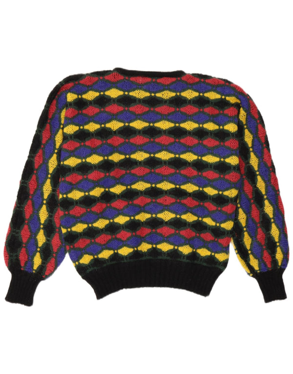 Vintage Womens Boat Neck Jumper Sweater IT 46 Large Multicoloured Geometric