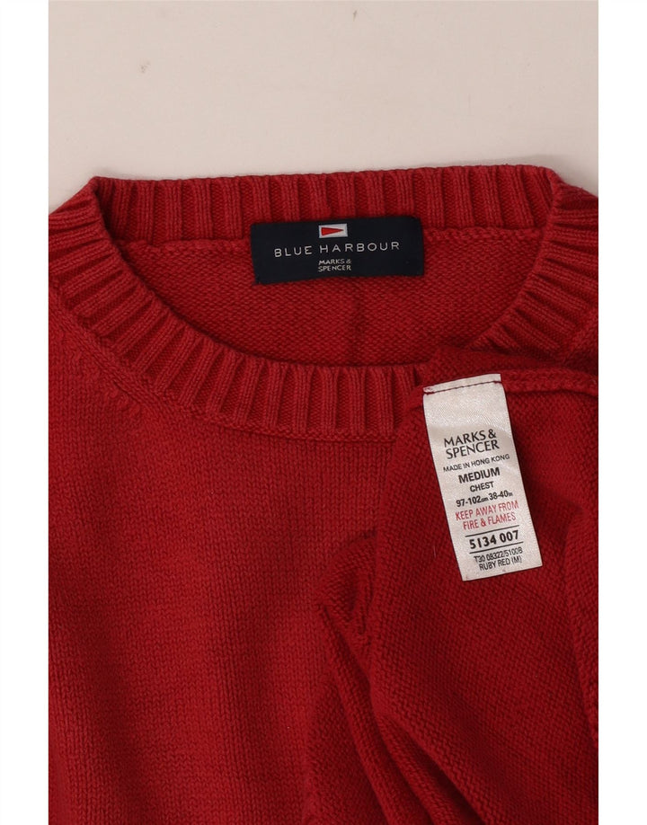 Marks & Spencer Suéter tipo jersey con cuello redondo en azul Harbor para hombre Rojo mediano