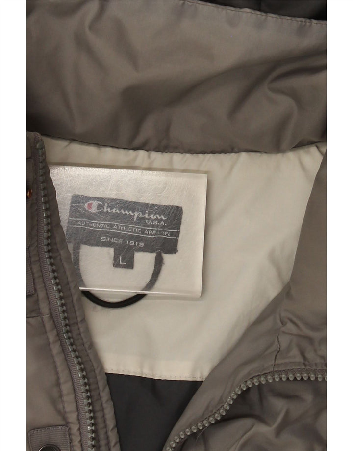 Champion Chaqueta acolchada con capucha para hombre, Reino Unido 40, color gris grande