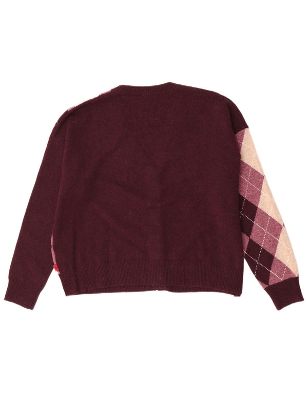 Kappa Cárdigan Extragrande para Mujer UK 40 XL Granate Argyle/Diamond