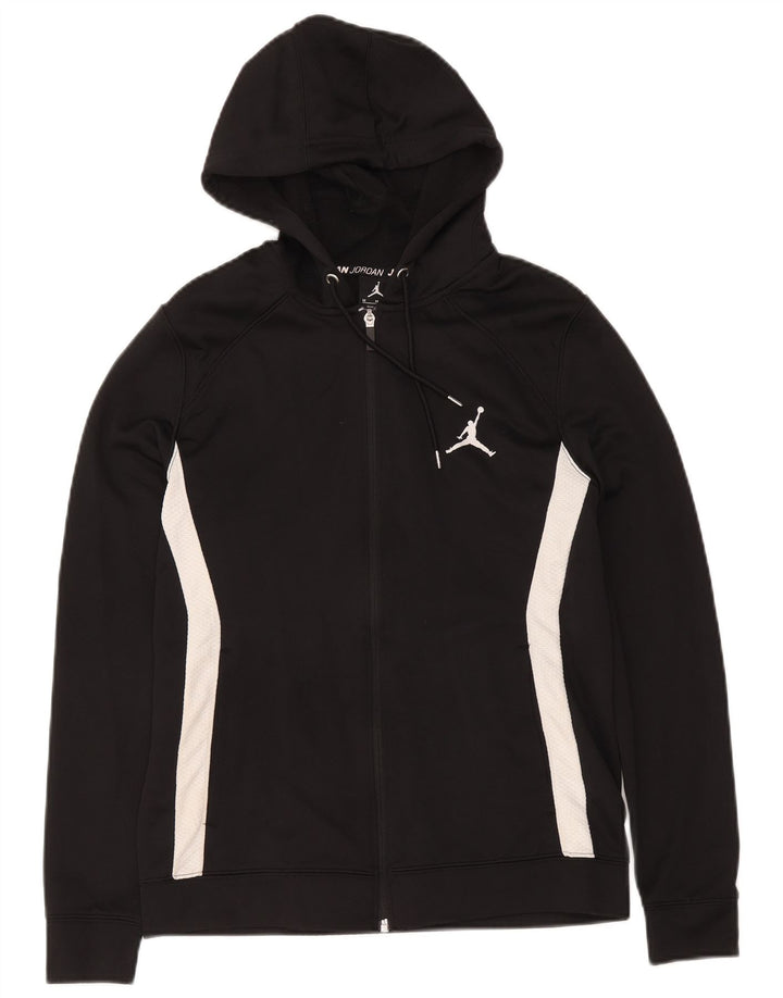 Jordan Hombre Dri Fit Zip Sudadera Con Capucha Suéter Mediano Negro Colorblock Poliéster