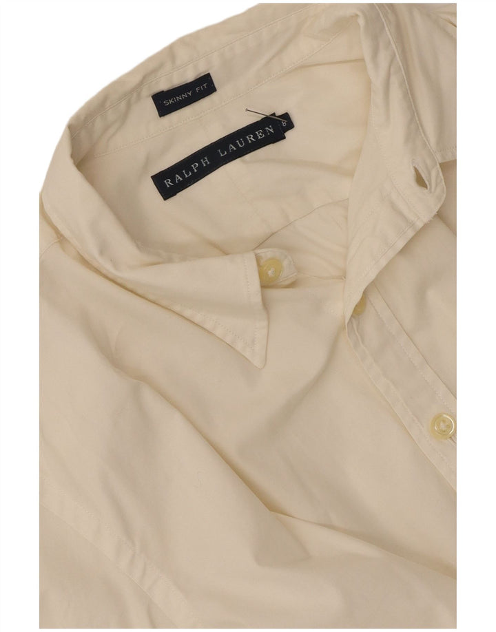 Ralph Lauren - Camisa ajustada para mujer, talla 8, mediana, color blanco