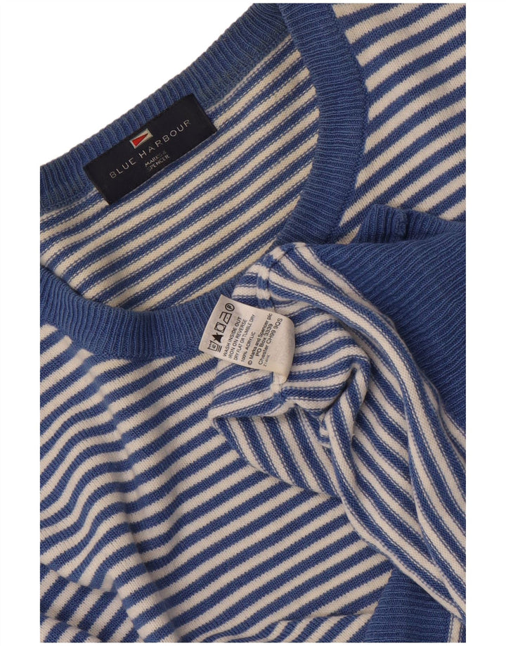 Marks & Spencer - Jersey de cuello redondo para hombre, color azul, talla XL, rayas azules