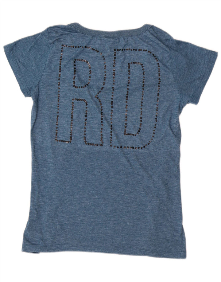G-Star Camiseta gráfica para mujer Top UK 42 Poliéster azul medio