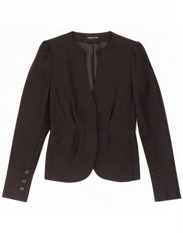 Patrizia Pepe Womens Blazer Jacket IT 40 Small Black Wool