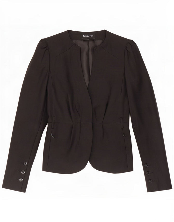Patrizia Pepe Chaqueta Blazer Mujer IT 40 Pequeña Lana Negra