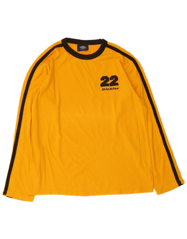 DICKIES Top gráfico de hombre de manga larga de algodón color block naranja grande