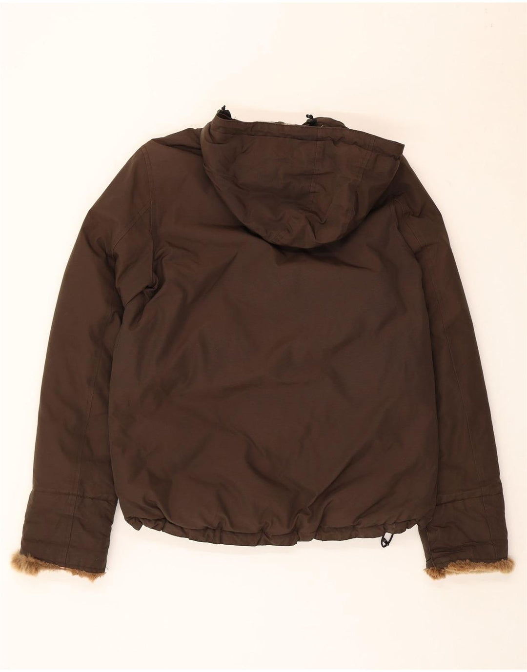 Woolrich Chaqueta acolchada con capucha para mujer UK 46 Large Khaki Cotton