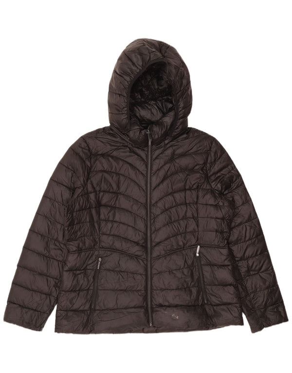 Michael Kors Chaqueta acolchada con capucha para mujer UK 40 XL Nylon negro