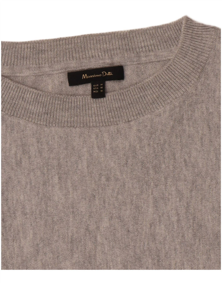 Massimo Dutti Sudadera Corta para Mujer Jersey UK 44 Gris Medio Moteado