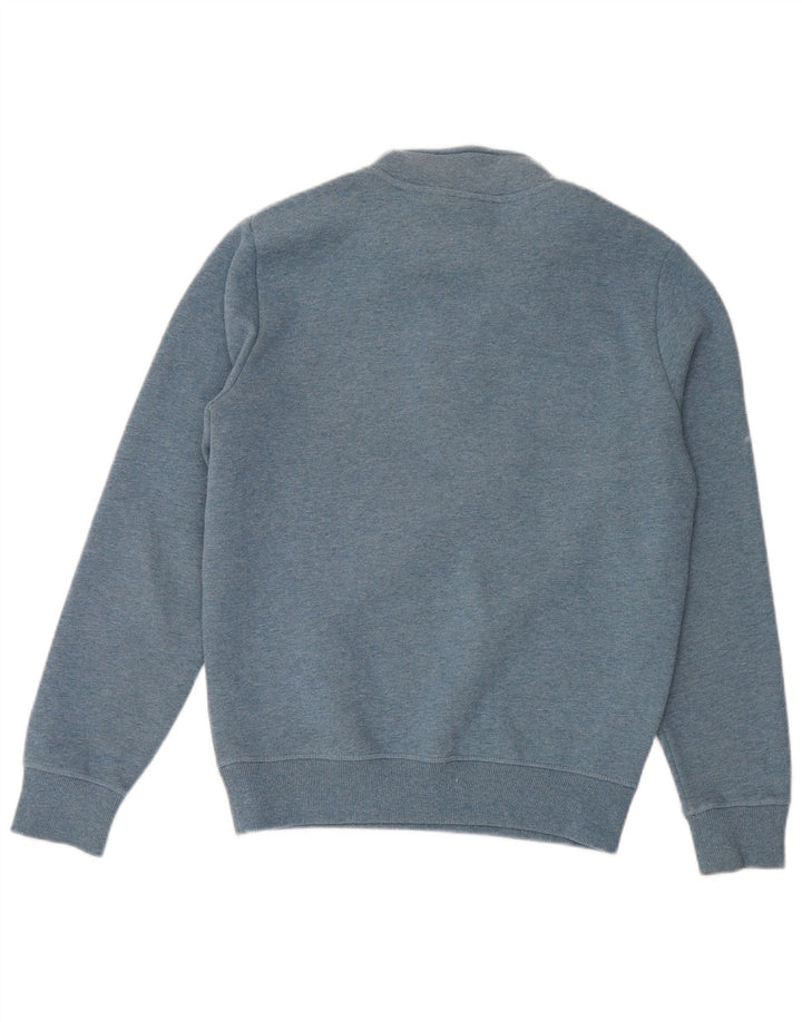 Superdry Sudadera con cuello y cremallera para hombre, jersey de algodón azul pequeño